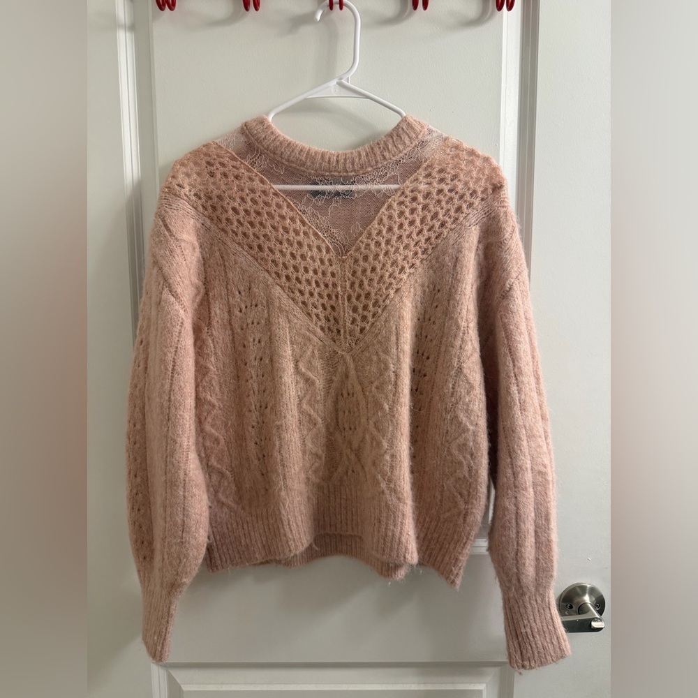 Express Blush Cable Knit Sweater